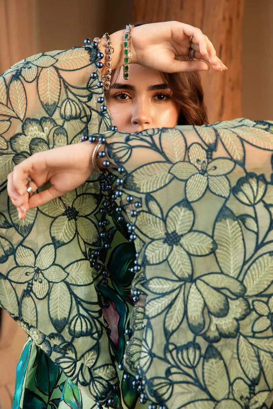 3 Piece Unstitched Printed Lawn Suit | MPT-2505-B- Green