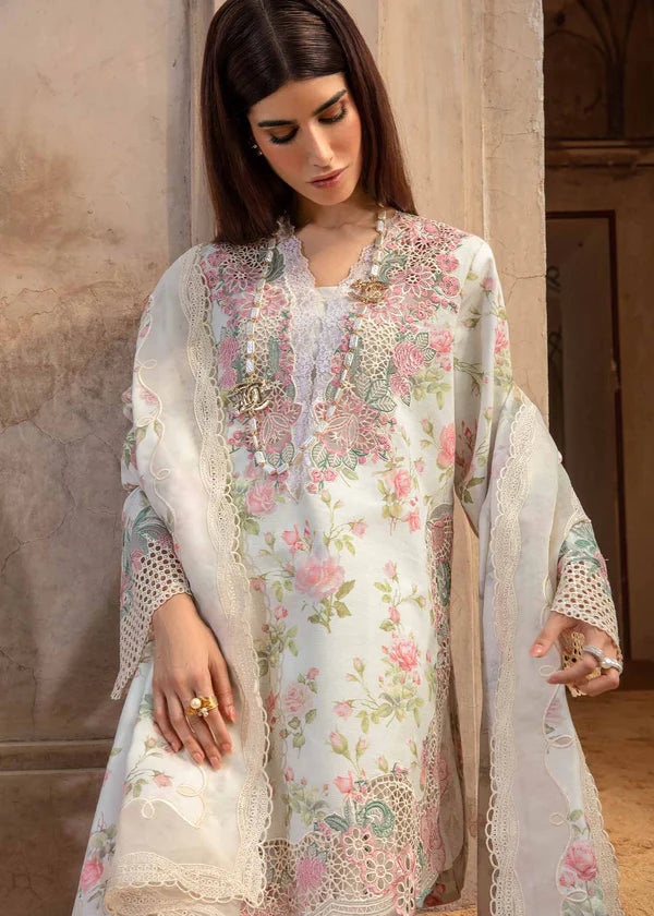White-Crimson By Saira Shakira Luxury Lawn Embroidered Collection A Flower Named Peace - CRWP 5