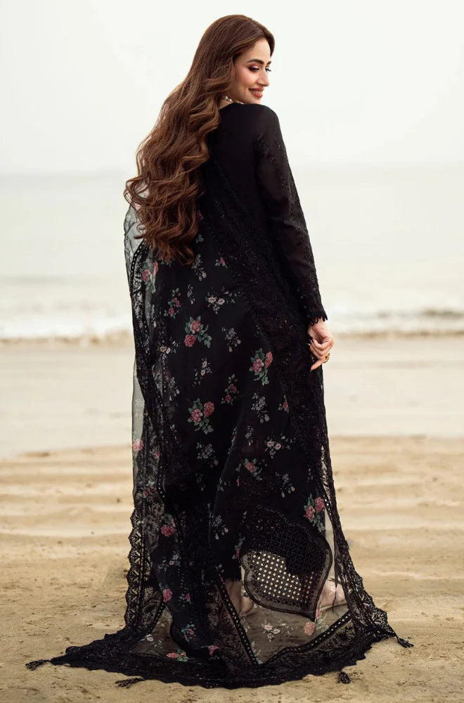 Nureh | Black - Cambric With Organza Dupatta Collection