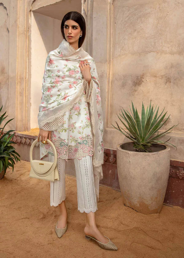 White-Crimson By Saira Shakira Luxury Lawn Embroidered Collection A Flower Named Peace - CRWP 5