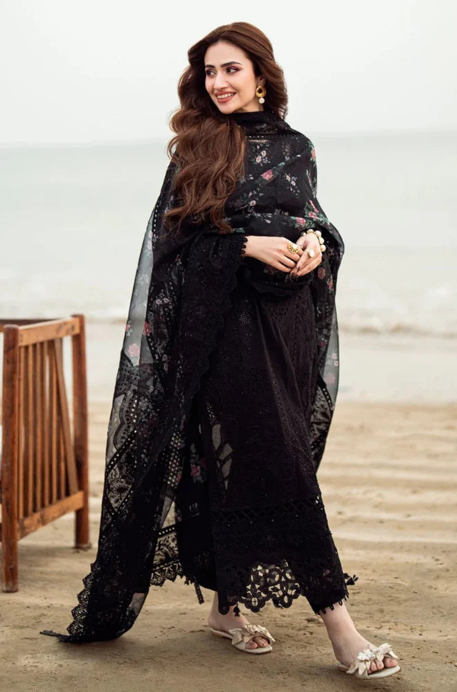Nureh | Black - Cambric With Organza Dupatta Collection