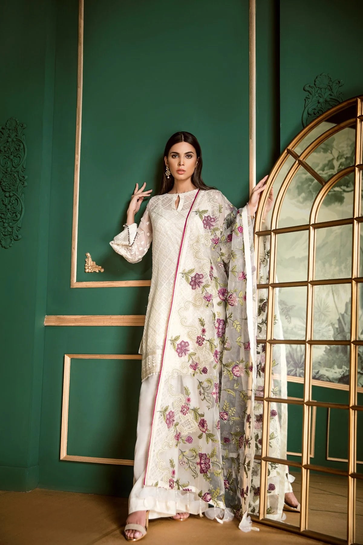 Baroque Classic Whites Luxury Chiffon Collection 2018 Parisian Lace