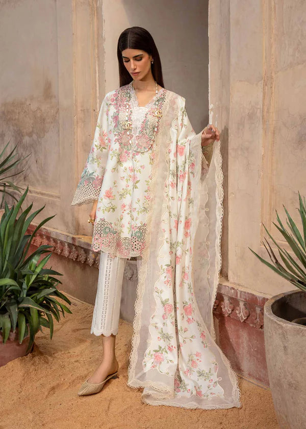 White-Crimson By Saira Shakira Luxury Lawn Embroidered Collection A Flower Named Peace - CRWP 5