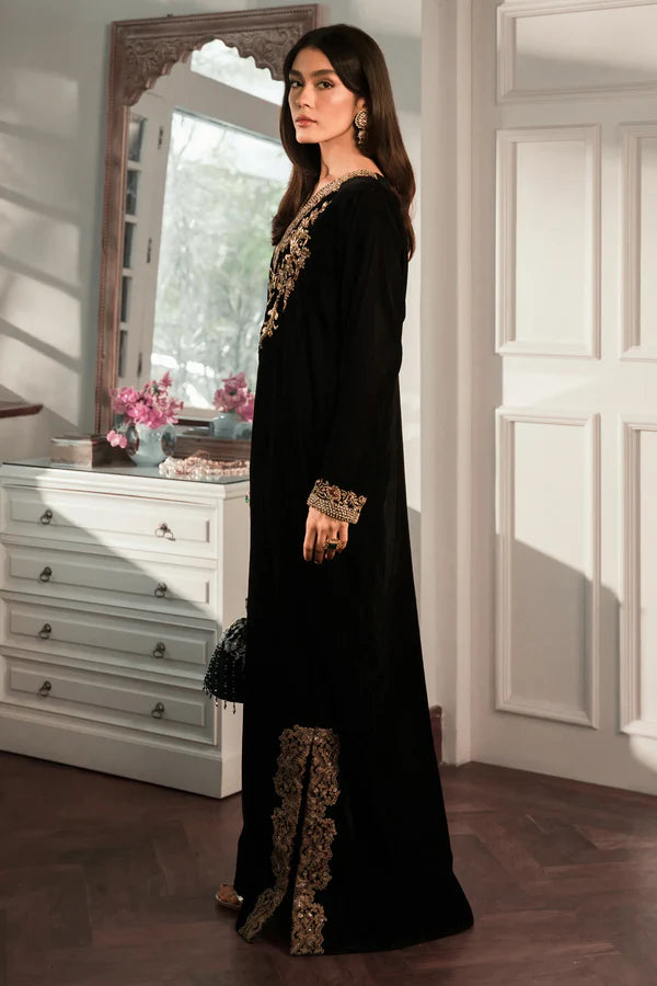 Ammara Khan Velvet Suit (Black)