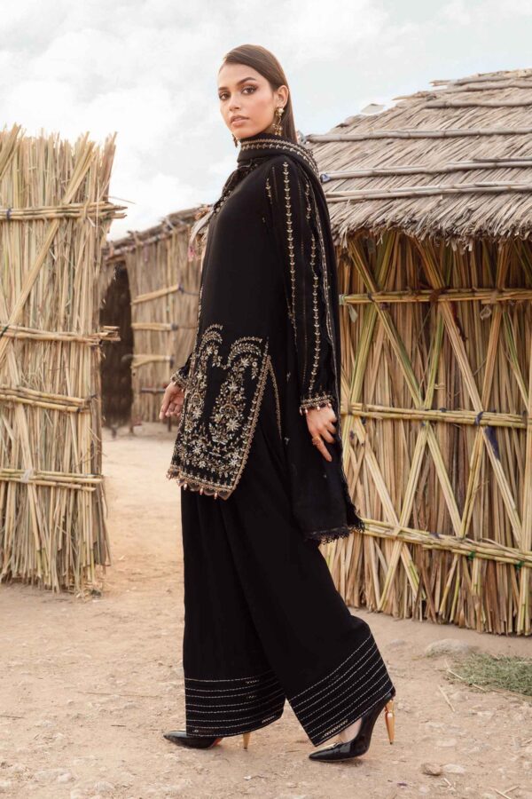 Black-LAWN Unstitched | Embroidered 3 Piece Suit–MPT-2403-B