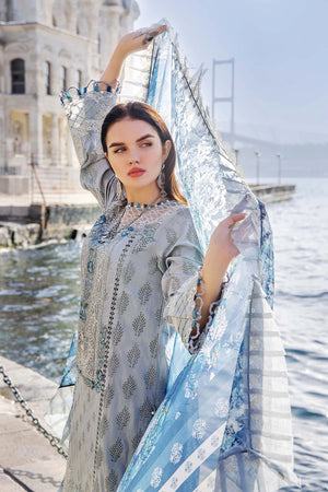 Adan Libas | Grey - Cambric With Silk Dupatta Collection
