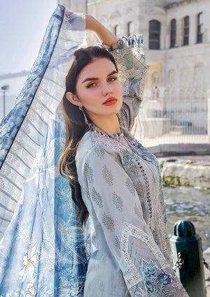 Adan Libas | Grey - Cambric With Silk Dupatta Collection