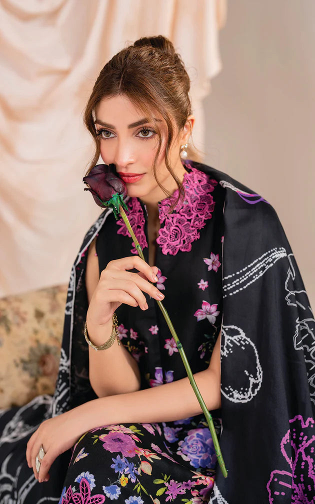 Asifa & Nabeel - Meraki - Black & Purple - Lawn - Vol-1