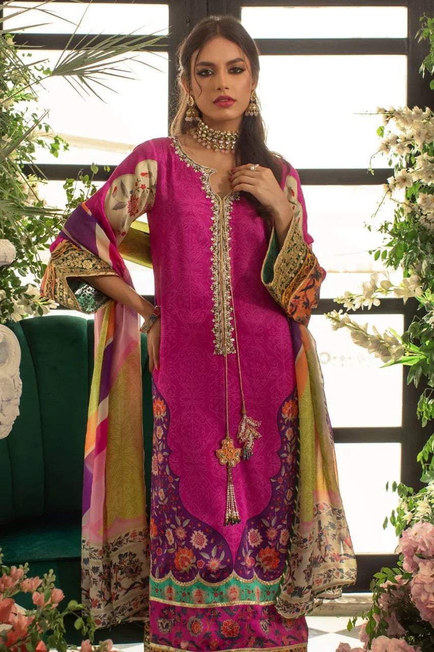 Anus Abrar Rasha Silk Replica-Pink-Silk