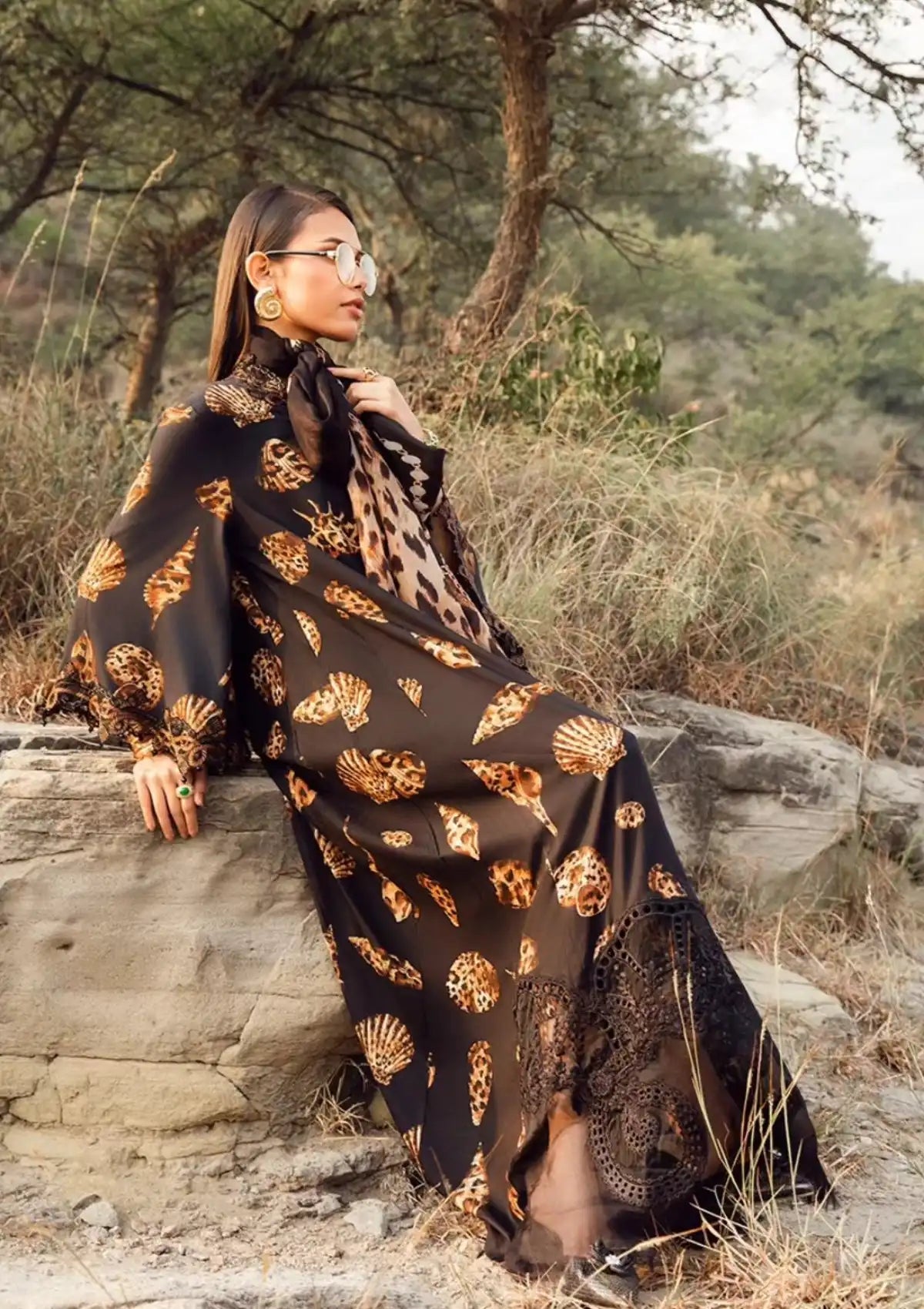 Maria.B M.Prints D-2410B- Black-Lawn