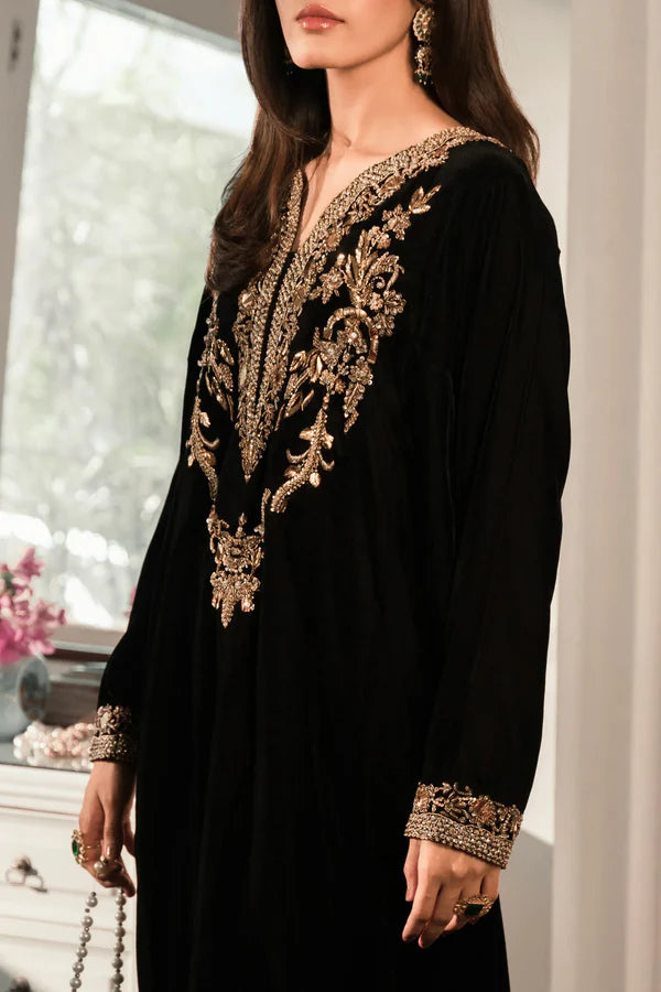 Ammara Khan Velvet Suit (Black)