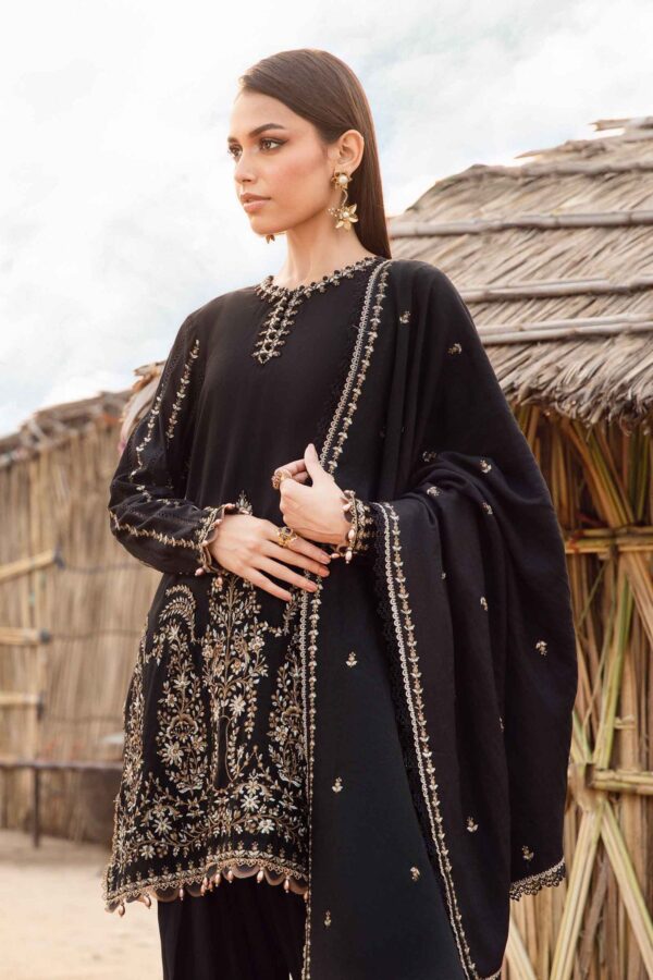 Black-LAWN Unstitched | Embroidered 3 Piece Suit–MPT-2403-B