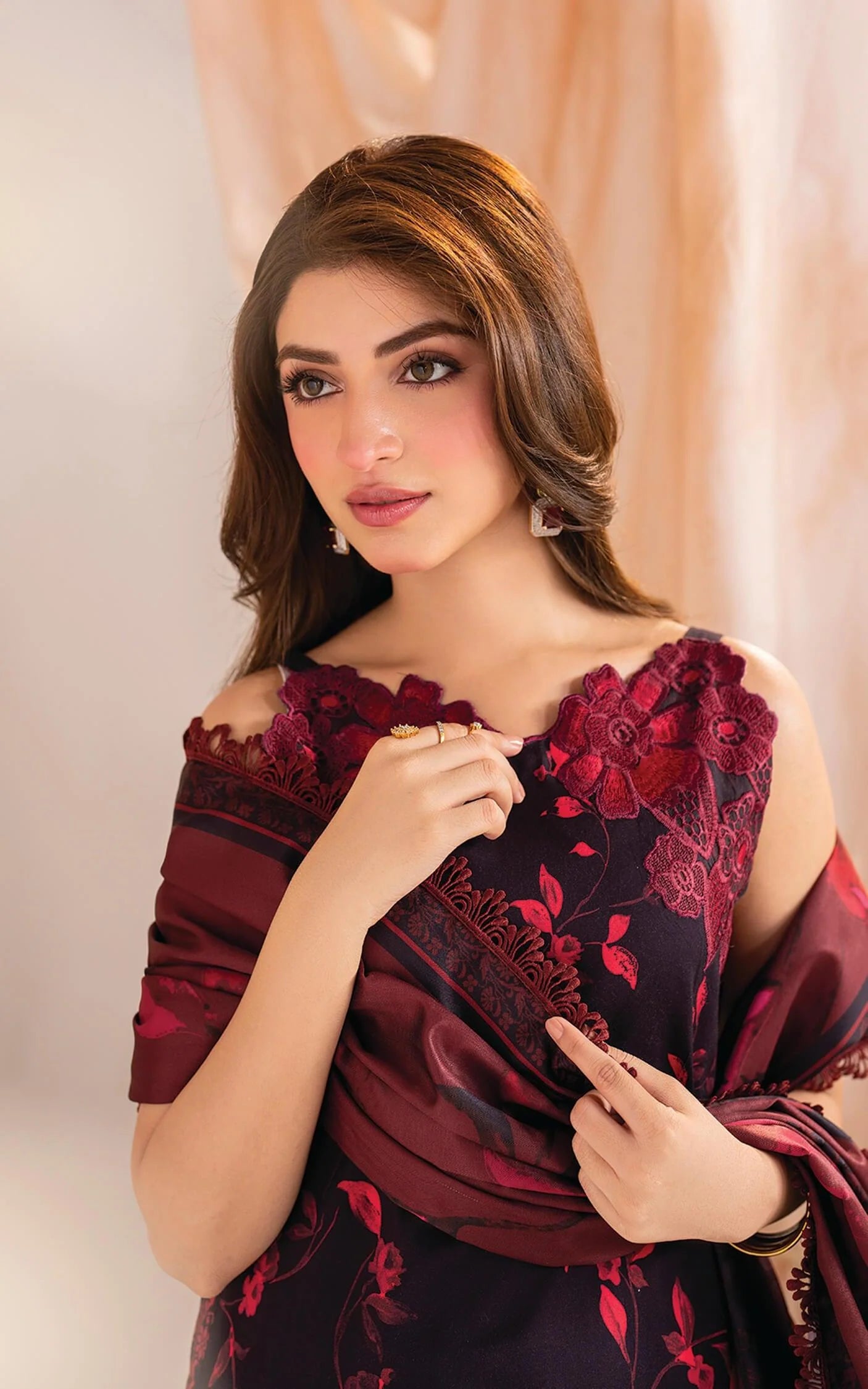 Asifa & Nabeel - Lawn - Meraki - Black & Red