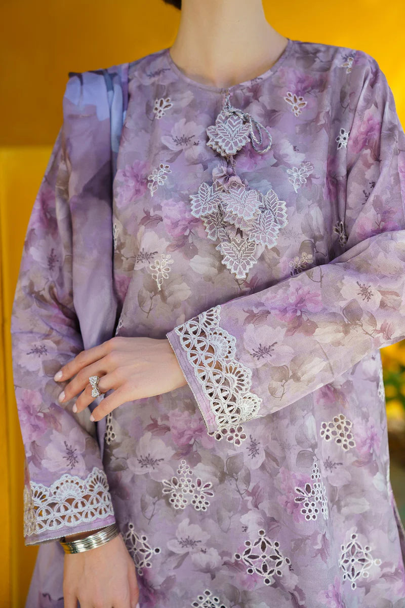 BAROOQUE - EMBROIDERED PRINTED LAWN - SF-579 - Light Purple