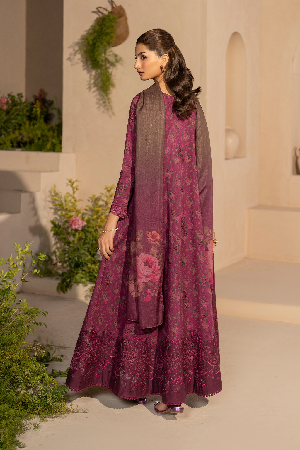 Iznik EFL-09 | Burgundy - Embroidered Lawn Collection