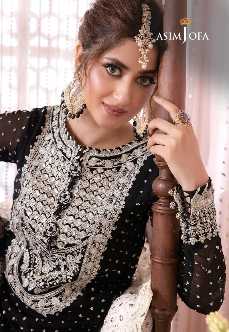 Asim Jofa | Black - Chiffon Collection