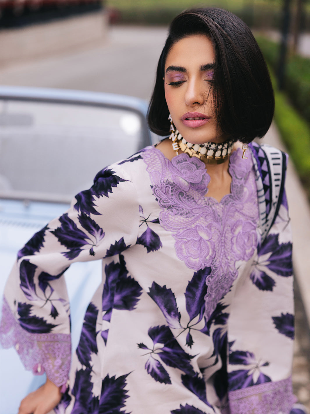 Mahnur | Lilac - Lawn Collection