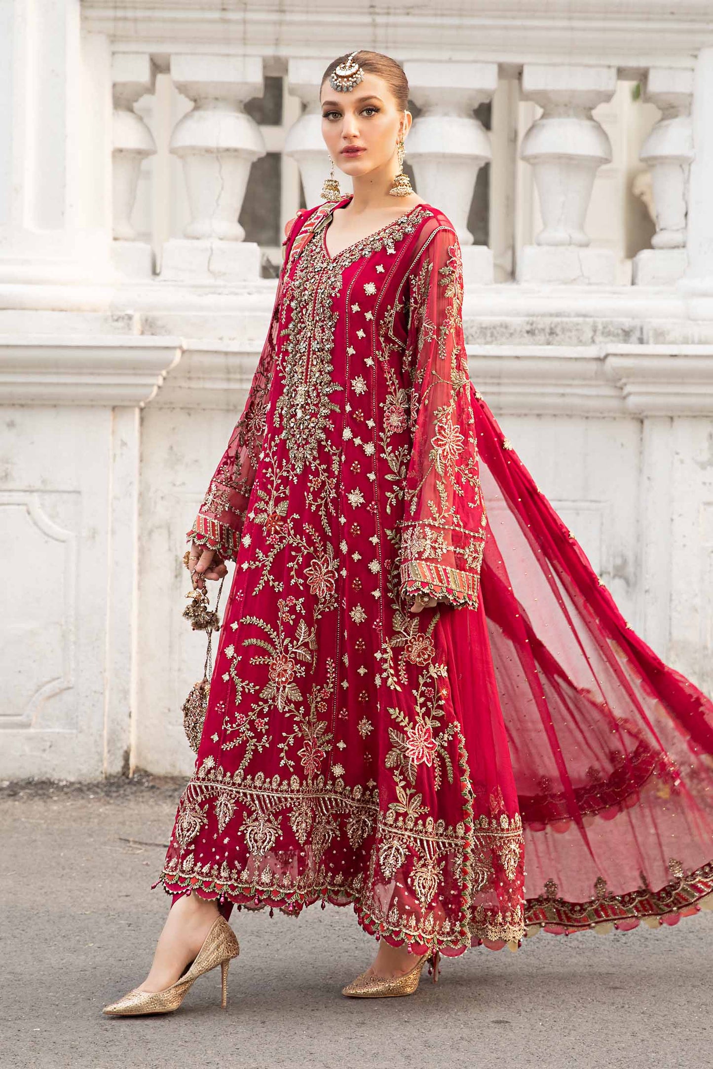 Maria B MPC-24-107 | Fuchsia Pink - Chiffon Collection