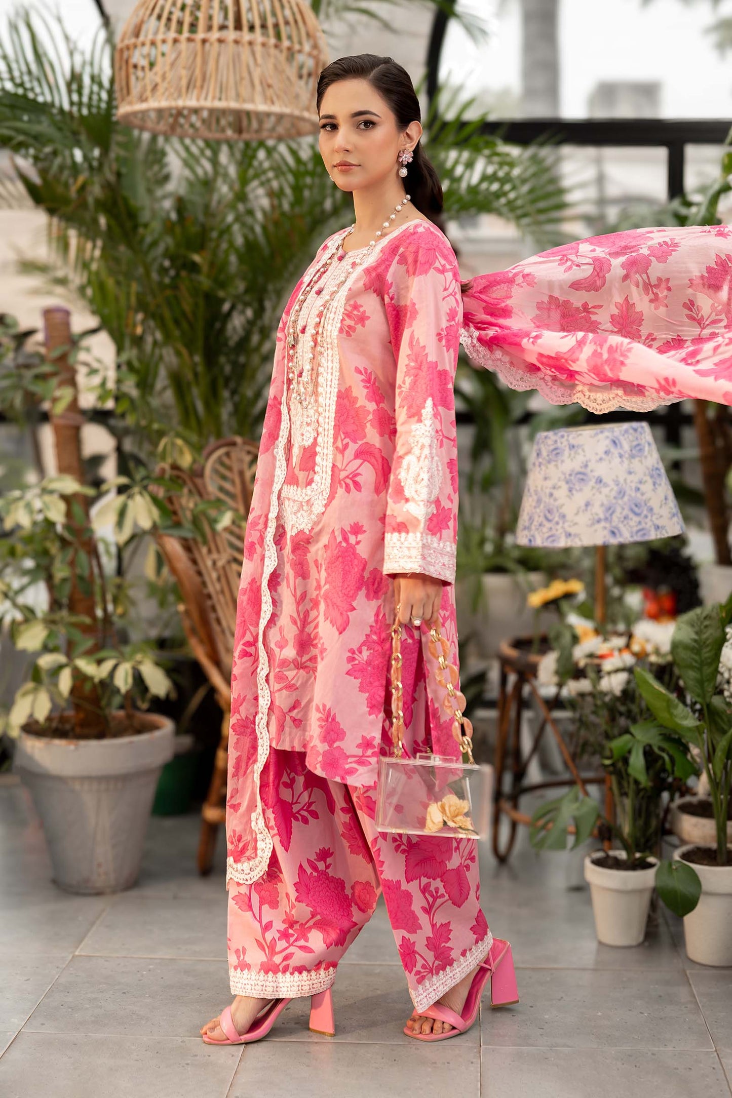 Maria B | Pink - 3 Piece Printed Lawn Suit