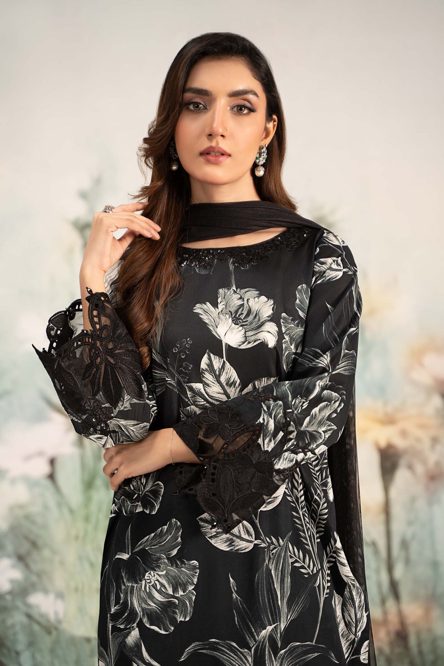 Maria B | Black - 3 Piece Printed Lawn Suit