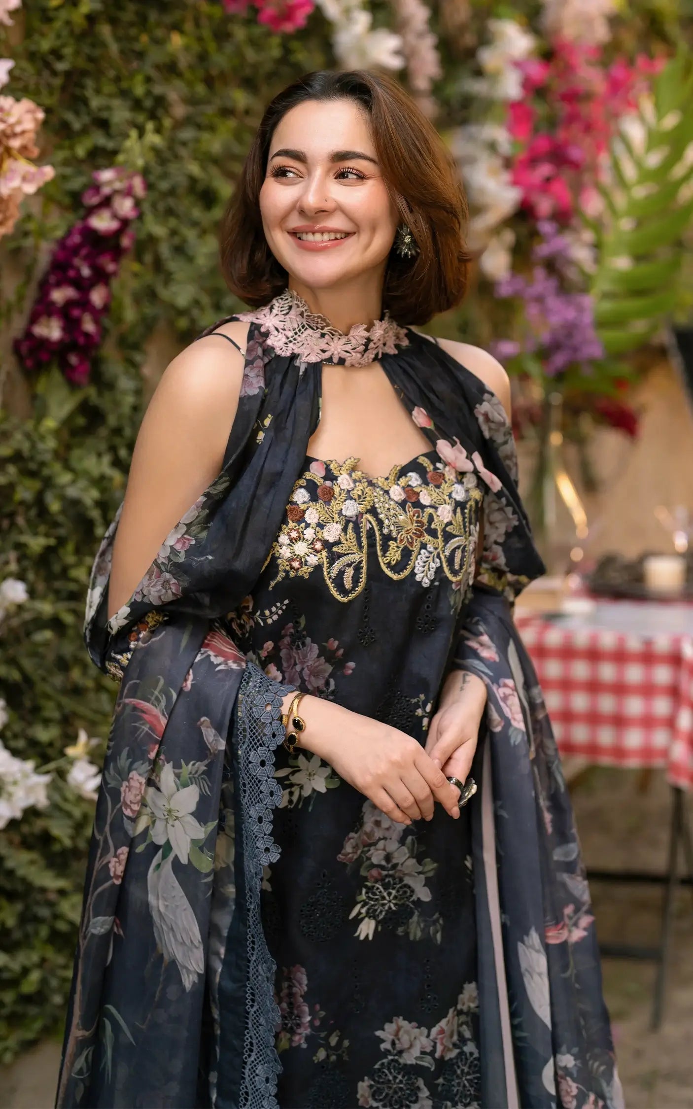 Asifa & Nabeel | Black - Lawn with Chiffon Dupatta Collection
