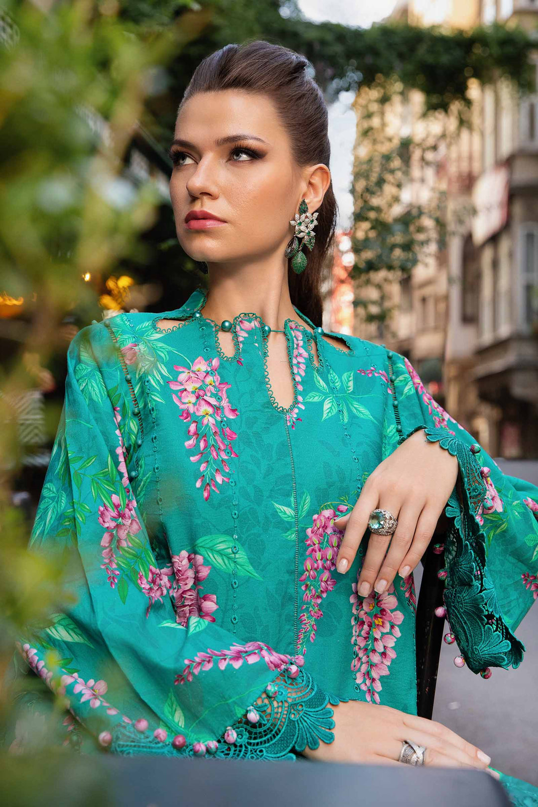 Green-3 Piece Unstitched Printed Cambric Suit | MPT-2301-A