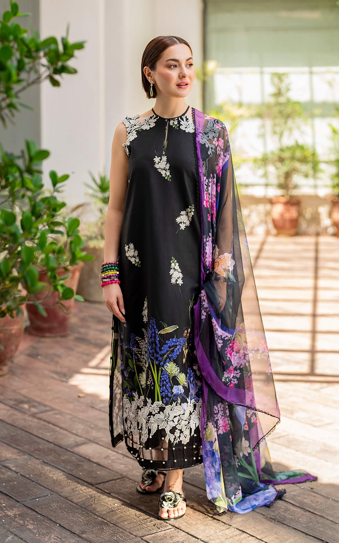 Embroidered Lawn 3 Piece Unstitched Suit- AS-21