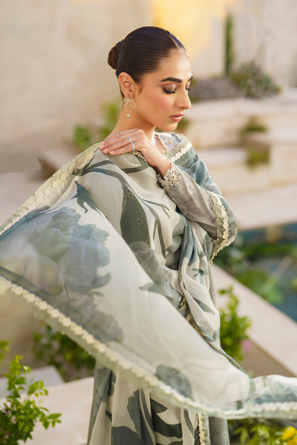 Green-Iznik Digital Green Printed Lawn Collection Replica
