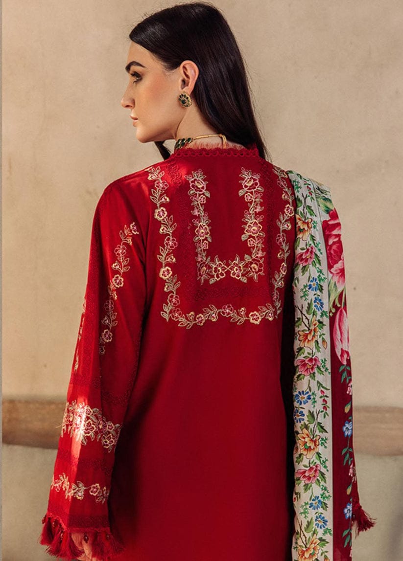 Saira Rizwan Luxury Maroon Chikankari Embroidery Collection-Red-Chikankari