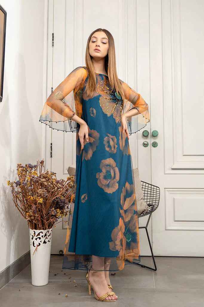 Lulusar Blue Luxury Silk Dress-Blue-Silk