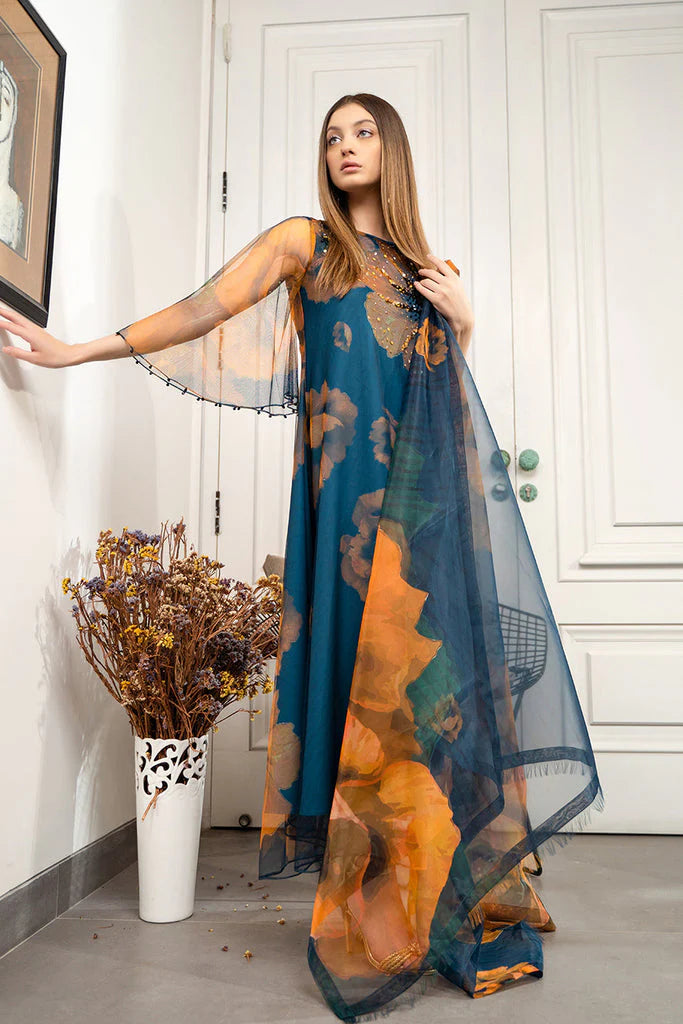 Lulusar Blue Luxury Silk Dress-Blue-Silk