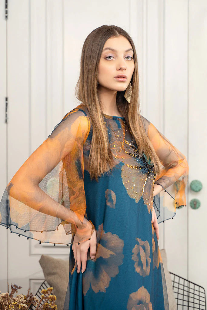 Lulusar Blue Luxury Silk Dress-Blue-Silk