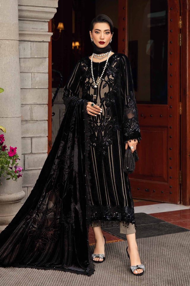 Maria-B – Lawn Luxe – MBWL – D5- Black- Lawn