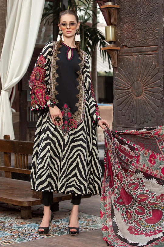 Lawn-Unstitched M.Prints | MPT-1804-A- Black