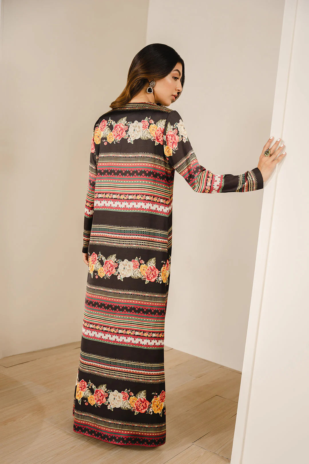 Lulusar Multi Digital Printed Silk Formal 3 Pieces Unstitched Collection-Black-Silk