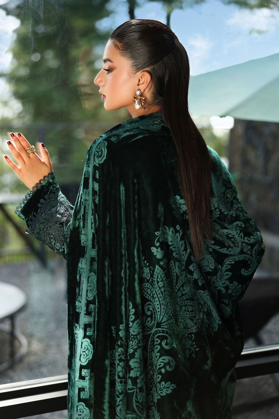 Asim Jofa | Dark Green - Velvet Collection