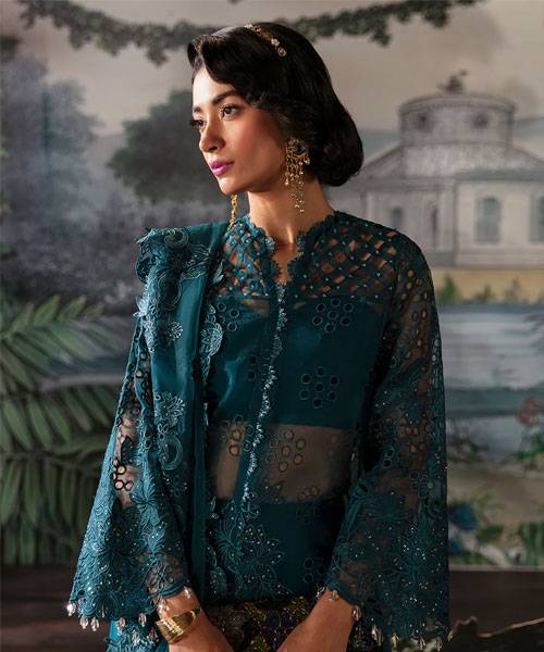 Alba | Afrozeh - Zinc - Organza-Blue