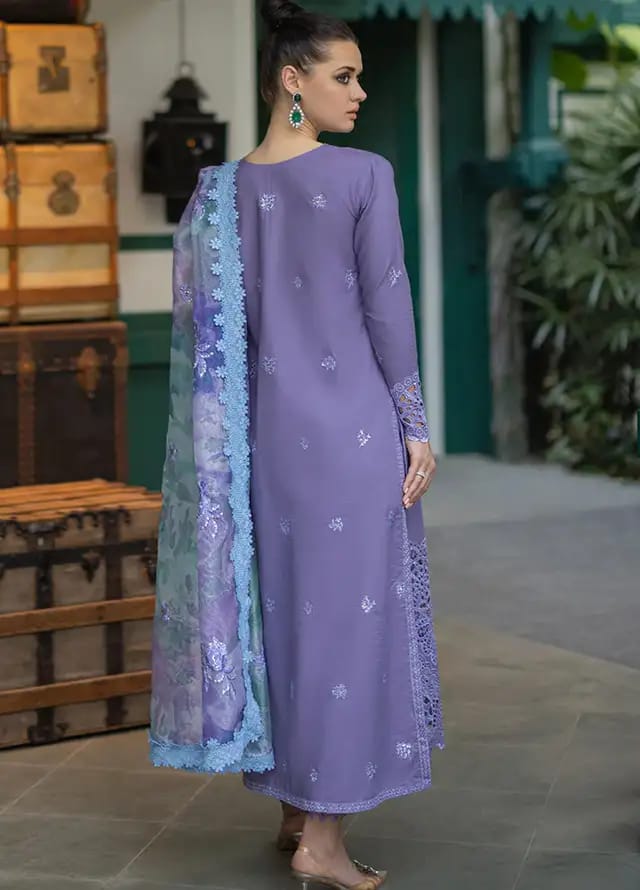 Mushq | Purple - Cambric With Net Dupatta Collection