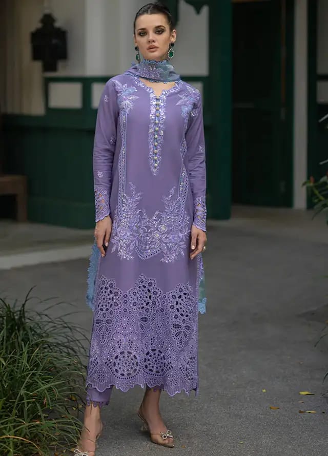 Mushq | Purple - Cambric With Net Dupatta Collection