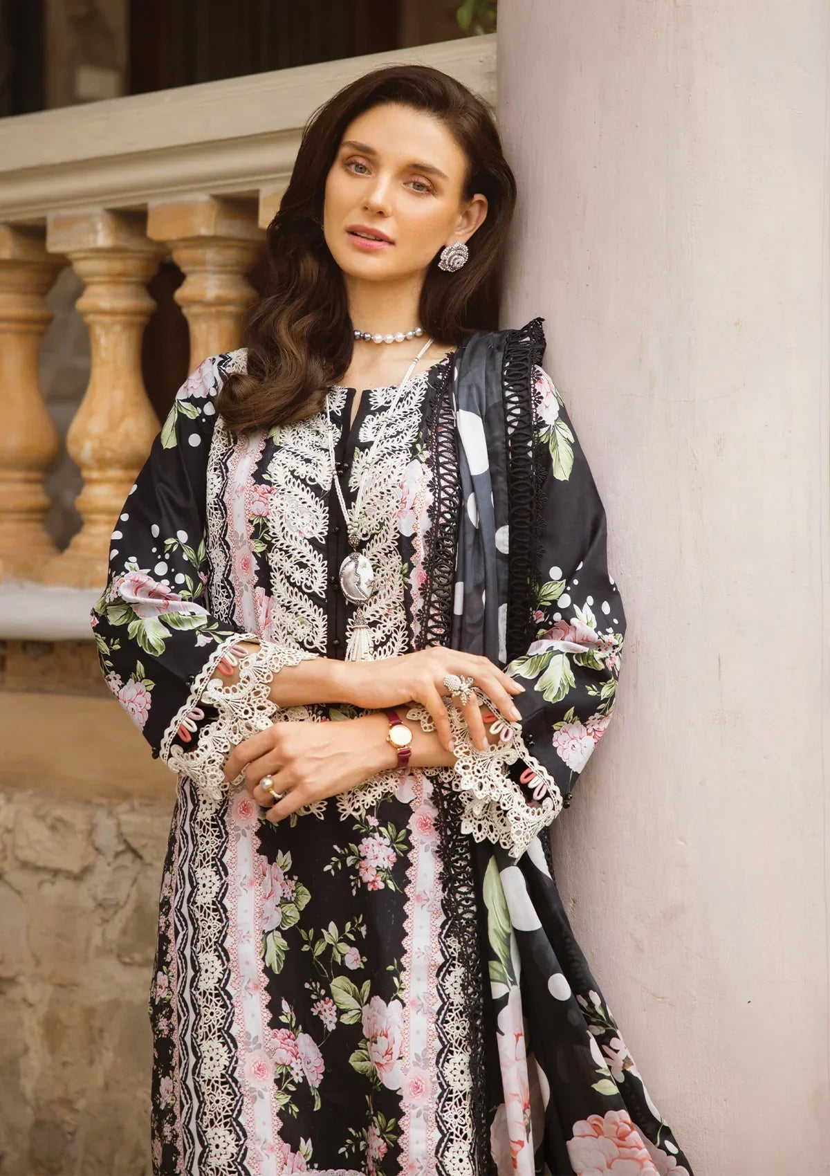 Elaf Premium Print Chikankari Lawn Unstitched 3Pc Suit ECT-05B