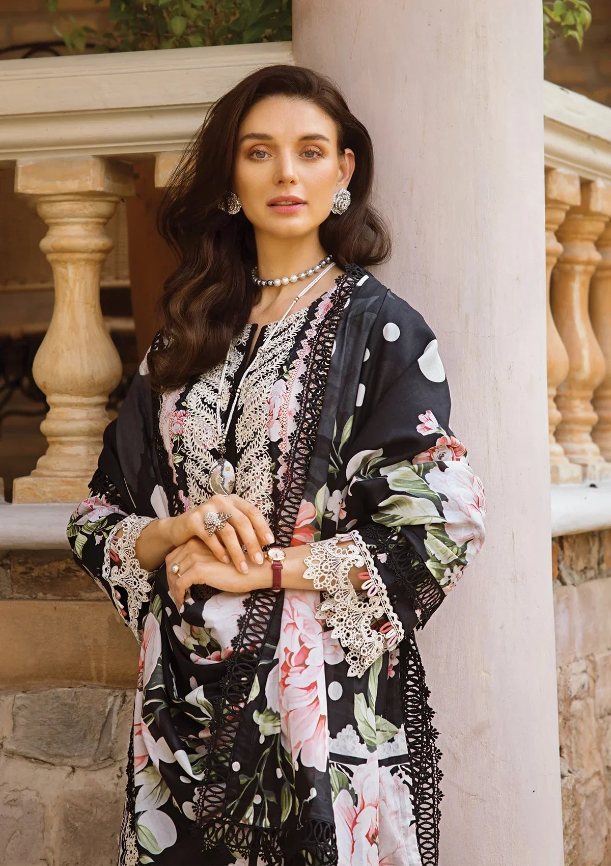 Elaf Premium Print Chikankari Lawn Unstitched 3Pc Suit ECT-05B