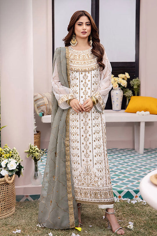 Asim Jofa | White - Chiffon Collection