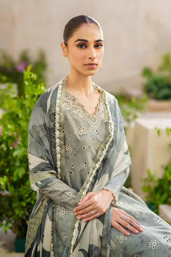 Iznik Embroidered Lawn Suit Unstitched 3 Piece IZ24F SFL-10 Serenity- Eid Collection