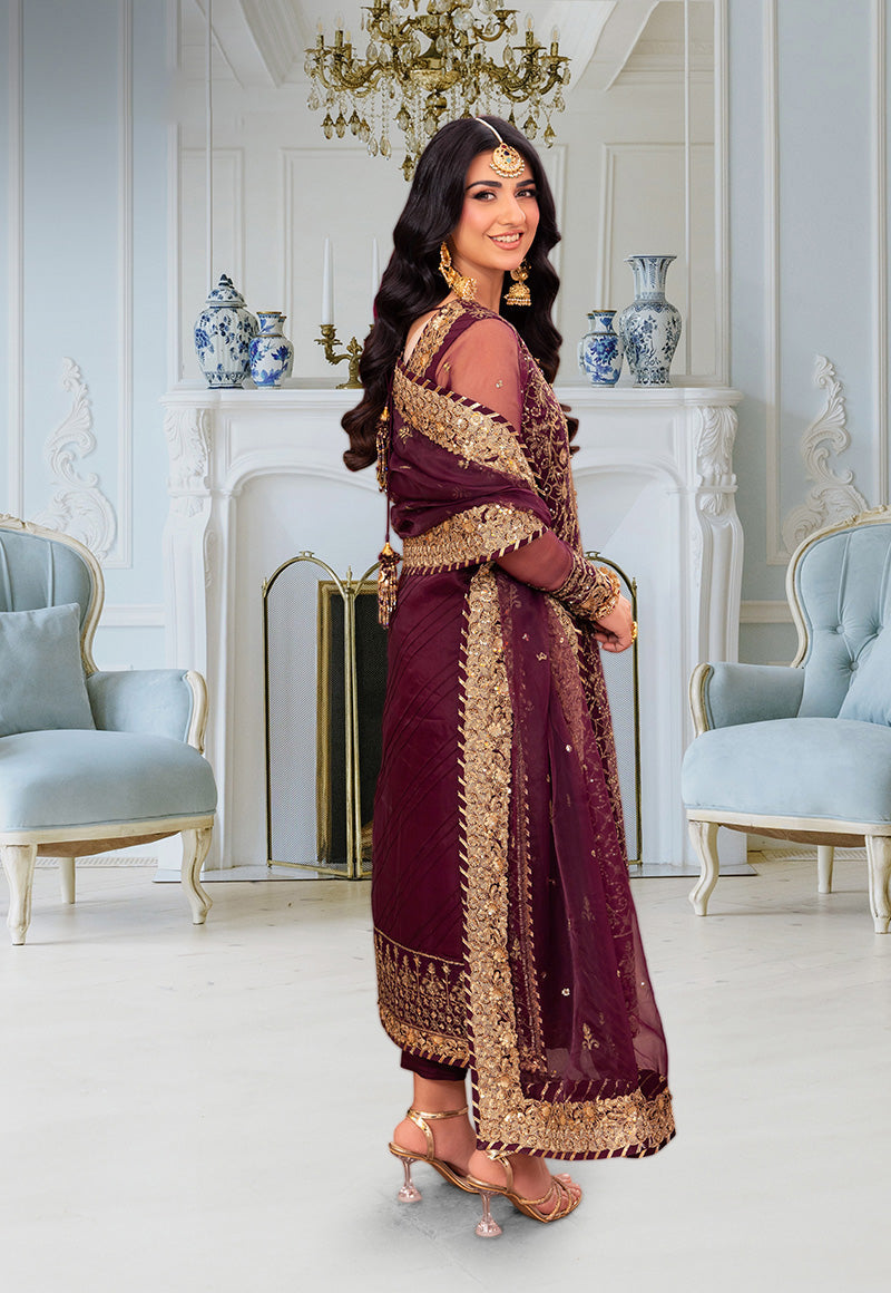 Asim Jofa | Maroon - Chiffon Collection