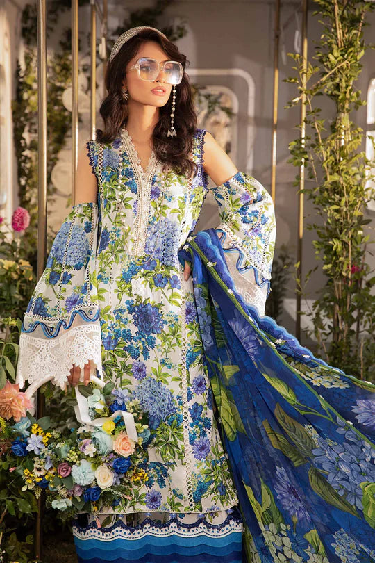 Lawn-White-Unstitched M.Prints | MPT-2102-B