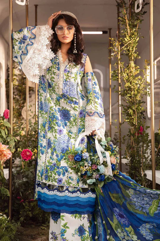 Lawn-White-Unstitched M.Prints | MPT-2102-B