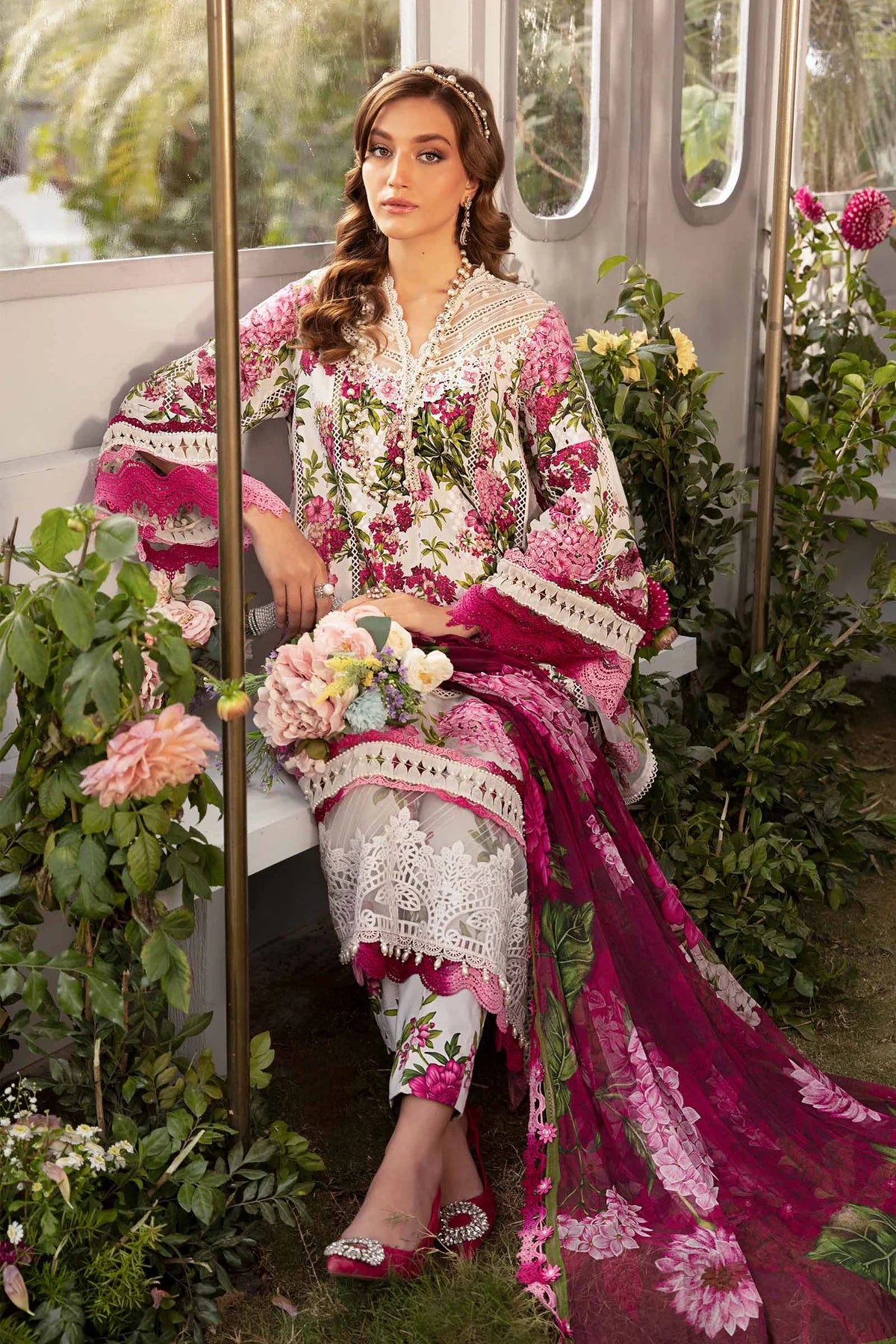 Lawn-White-Unstitched M.Prints | MPT-2102-A