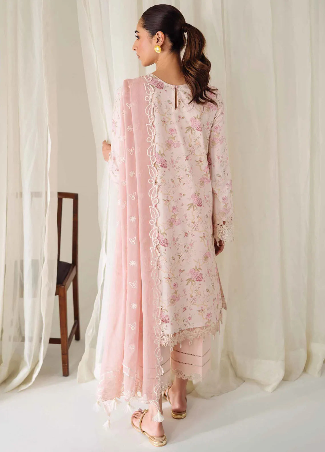 Pink-Qprintrs By Qalamkar Embroidered Lawn Suit Unstitched 3 Piece QLM24QP AR-10 Helene - Summer Collection