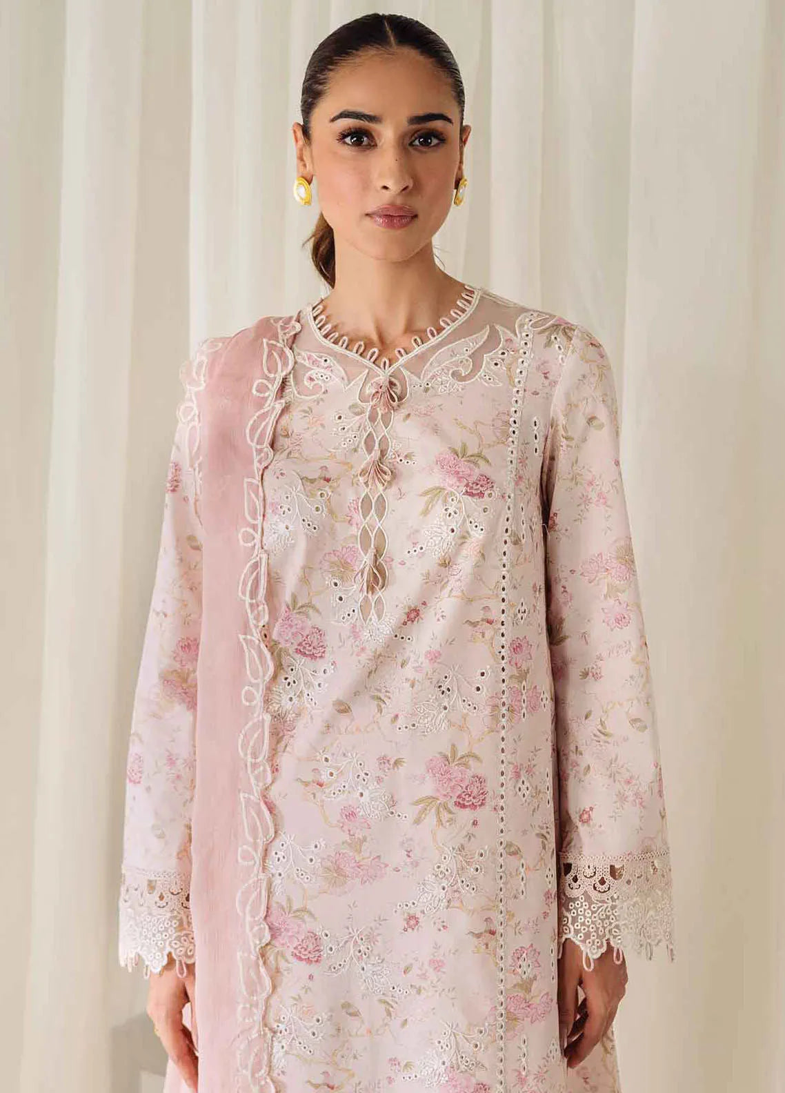 Pink-Qprintrs By Qalamkar Embroidered Lawn Suit Unstitched 3 Piece QLM24QP AR-10 Helene - Summer Collection