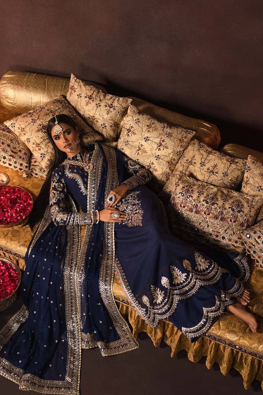Afrozeh | Navy Blue - Velvet Collection